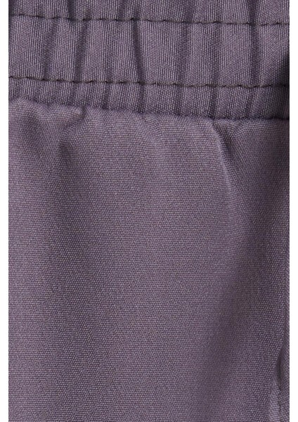 Kadın Relax Fit Rahat Kesim Yüksel Bel Dar Paça Beli Lastikli Bağcıklı antrasit Pantolon