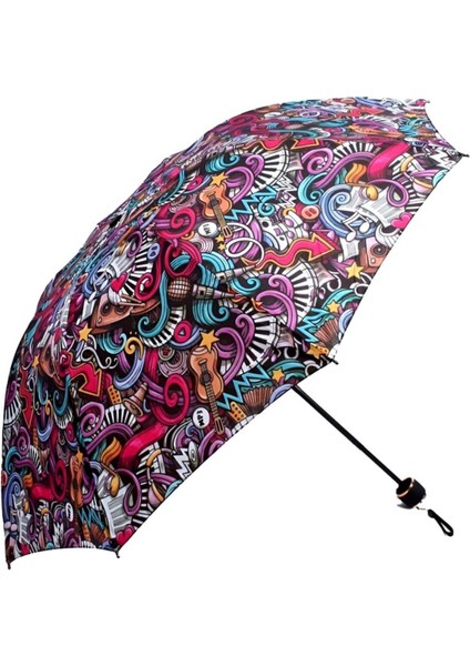 Renkli Müzik Desenli Katlanabilir Rüzgarlık, 8 Tellili, Dayanıklı, Şık, Hafif fiyatları