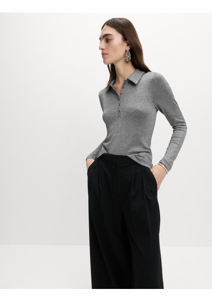 Uzun Kollu Düğme Detaylı Bluz fırsatları