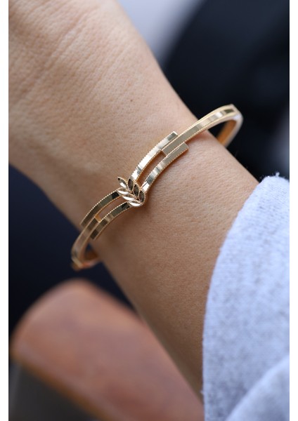 14 Ayar Altın Başak Modelli Ajda Kaburga Kelepçe modelleri