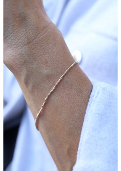 14 Ayar Altın Mini Dorika Toplu Üç Renkli Bileklik fırsatları