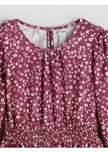 Yeni Sezon Bisiklet Yaka Çiçekli Kız Çocuk Elbise fırsatları