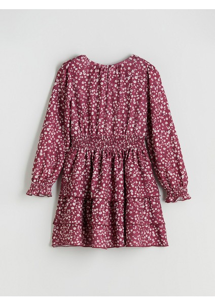 Yeni Sezon Bisiklet Yaka Çiçekli Kız Çocuk Elbise indirimleri
