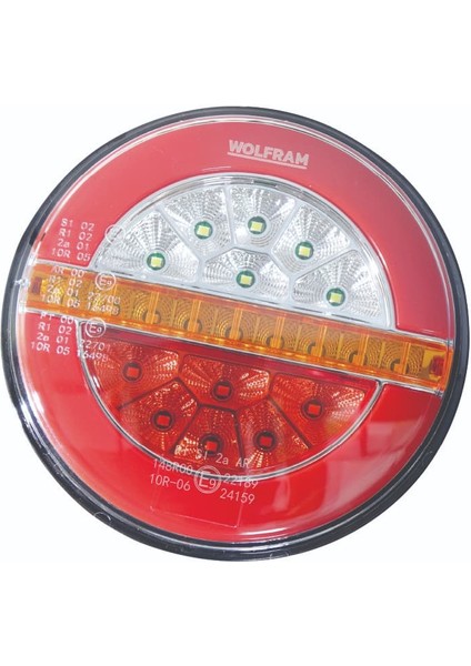 LED Yuvarlak 4 Fonksiyonlu Stop-Sinyal-Park Lambası 10-30V E9 Belgeli Sol - Wolfram 40130