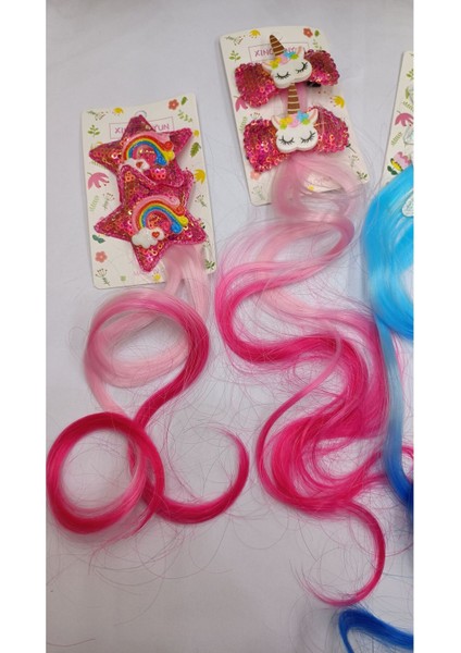 Unicorn Gökkuşağı Mickey Saç Rengarenk Saçlı 2'li Pens Toka Hediyelik 1 Adet fiyatları