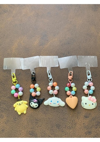 Sanrio Kawaii Kuromi Cinnamorol My Melody Hello Kitty Lüks Telefon Anahtarlığı ve Süsü (1 Adet)