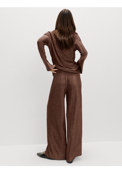 Parıltılı Geniş Paça Pantolon indirimleri