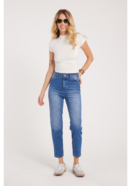 Kadın Slim Fit Dar Kesim Pamuklu Dar Paça Mavi Jean Pantolon indirimleri