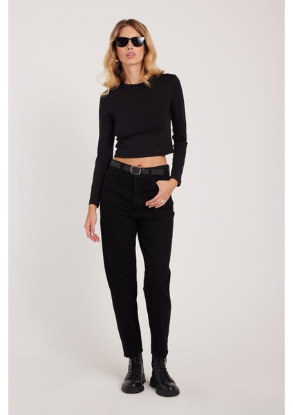 Kadın Slim Fit Dar Kesim Pamuklu Dar Paça Siyah Jean Pantolon fiyatları