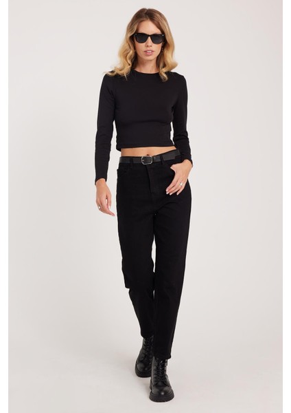 Kadın Slim Fit Dar Kesim Pamuklu Dar Paça Siyah Jean Pantolon fırsatları