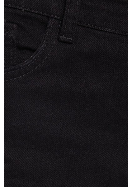 Kadın Slim Fit Dar Kesim Pamuklu Dar Paça Siyah Jean Pantolon