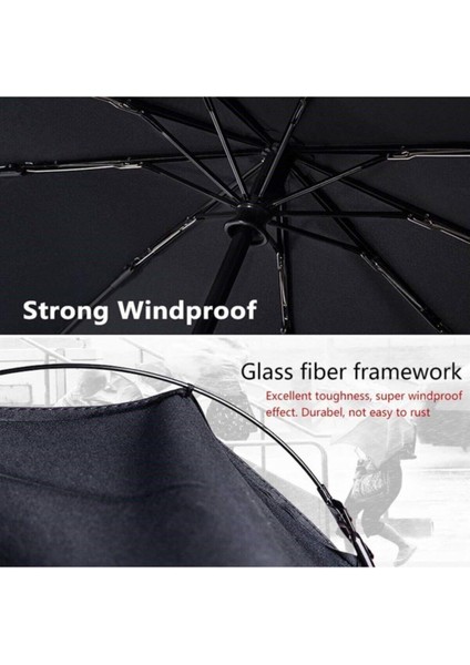 Tam Otomatik Siyah Rüzgardan Koruyan Açılır Kapanır Şemsiye indirimleri