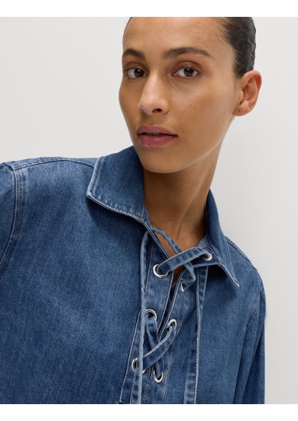 Denim Bağlamalı Bluz fırsatları