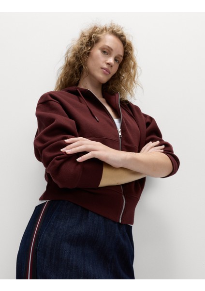 Pamuk Karışımlı Fermuarlı Kapüşonlu Hırka fırsatları