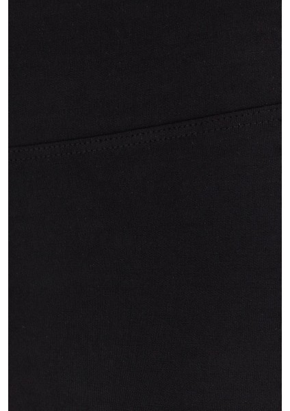Kadın Slim Fit Dar Kesim Modal Kumaş Ispanyol Paça Siyah Pantolon