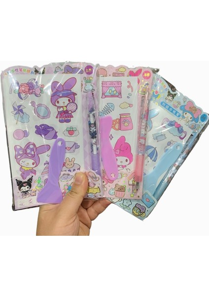 1 Adet Sevimli Kalem Sticker Seti