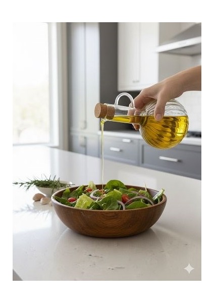 Mermer Stantlı Borosilikat Cam 2'li Akasya Kapaklı Yağlık Sosluk 300 ml fiyatları