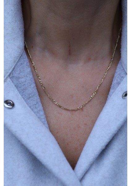 14 Ayar Altın Ince Figaro Model Zincir