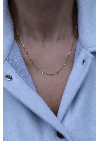 14 Ayar Altın Ince Figaro Model Zincir fırsatları