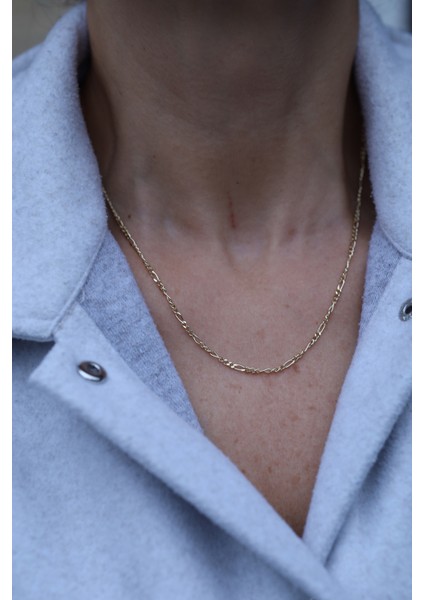 14 Ayar Altın Ince Figaro Model Zincir indirimleri