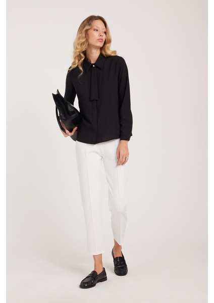 Kadın Relax Fit Rahat Kesim Yüksel Bel Düz Paça Beli Lastikli Beyaz Pantolon fırsatları