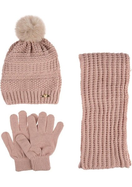 9-15 Yaş Kız Çocuk Atkı Bere Eldiven Içi Polarlı 3'lü Takım 24180-02