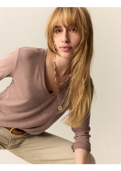 V Yaka Triko Bluz modelleri