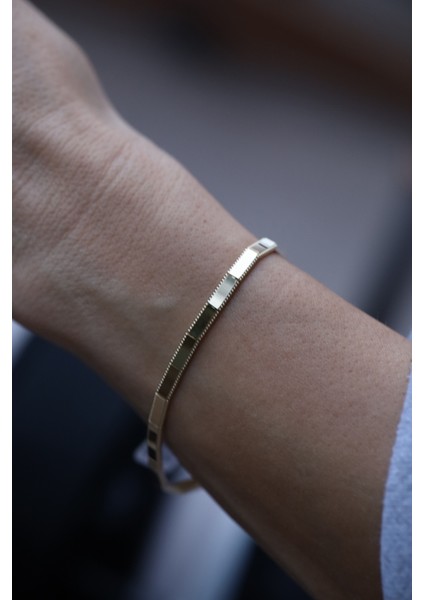 14 Ayar Altın Düz Plaka Ajda Bileklik indirimleri