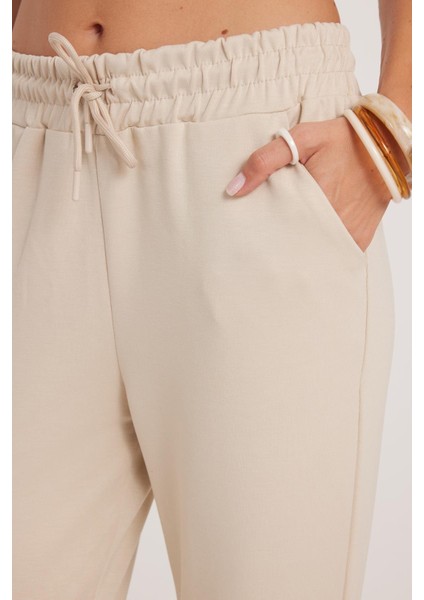 Kadın Relax Fit Rahat Kesim Modal Kumaş Beli Bağlamalı Lastikli Jogger Taş Pantolon modelleri
