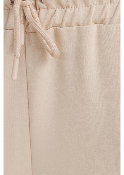 Kadın Relax Fit Rahat Kesim Modal Kumaş Beli Bağlamalı Lastikli Jogger Taş Pantolon