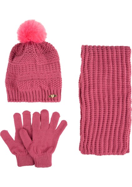 9-15 Yaş Kız Çocuk Atkı Bere Eldiven Içi Polarlı 3'lü Takım 24180-02