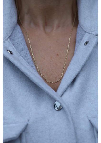 14 Ayar Altın Ince Ataş Zincir modelleri