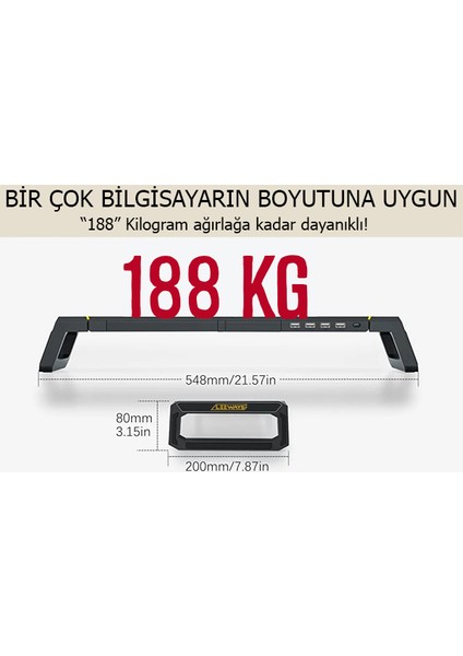 Masaüstü Stand Yükseltici Katlanabilir Rgb Çekmeceli Monitör Standı indirimleri