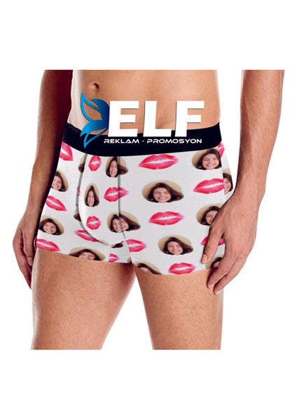 Kişiye Özel Resimli Öpücüklü Boxer modelleri