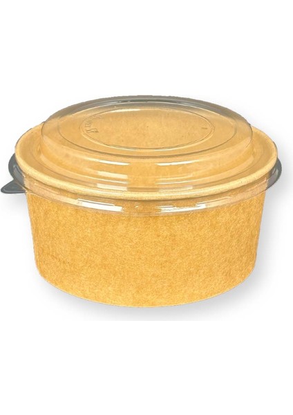 250 Adet - Kraft Karton Salata Kasesi Kapaklı 750cc modelleri