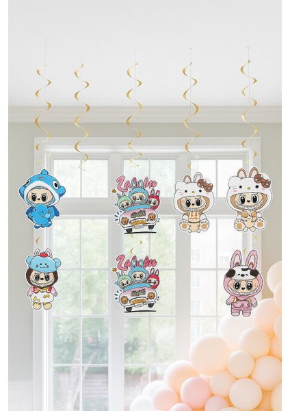 Tavan Sarkıt Süsü Labubu 6 Lı Paket Helezon Assmal modelleri