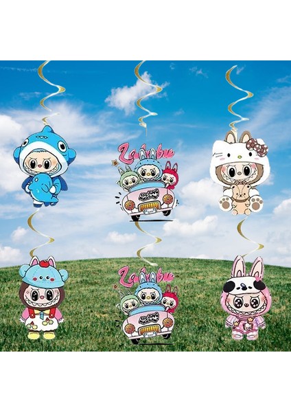 Tavan Sarkıt Süsü Labubu 6 Lı Paket Helezon Assmal