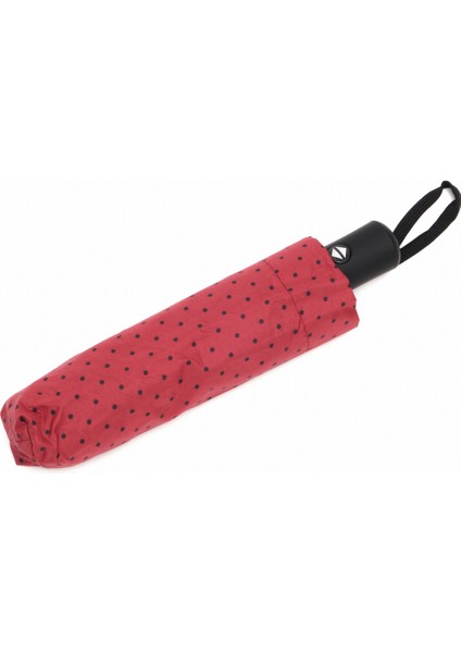 Bordo Puantiyeli Otomatik Fibertel Şemsiye, Şık ve Dayanıklı Kullanım Sağlar. modelleri