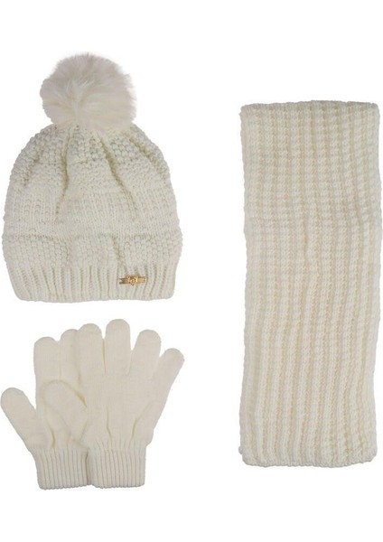 9-15 Yaş Kız Çocuk Atkı Bere Eldiven Içi Polarlı 3'lü Takım 24180-02