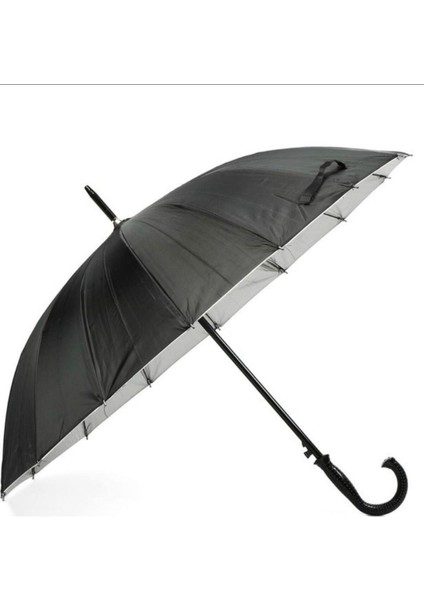 Siyah Ergonomik Şemsiye, Hafif ve Dayanıklı Tasarım, Şık ve Pratik Kullanım