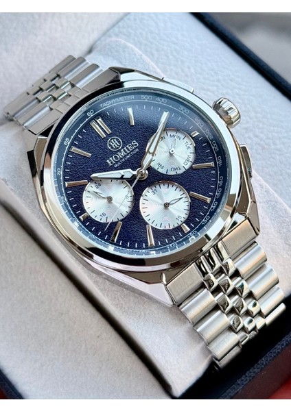 Multifonksiyon Erkek Kol Saati 3 Atm Gümüş Renk Bileklik Hediyeli HMSH5IU7