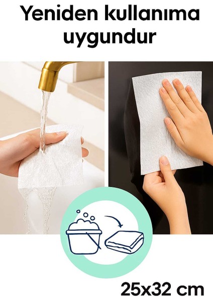 Kullan-At Temizlik Bezi – 25X32 cm | 20 Adet | Mop Uyumlu | Tekrar Kullanılabilir fiyatları