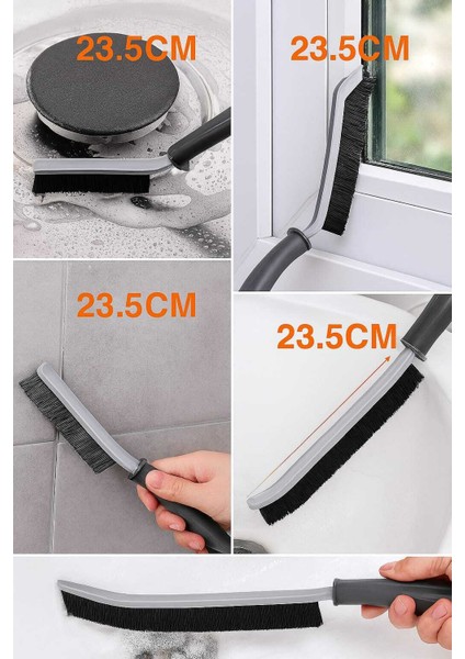 Detaylı Derz Temizlik Fırçası – Mutfak, Banyo, Duşakabin Için Ince Detay Fırçası 23.5cm 2 Adet