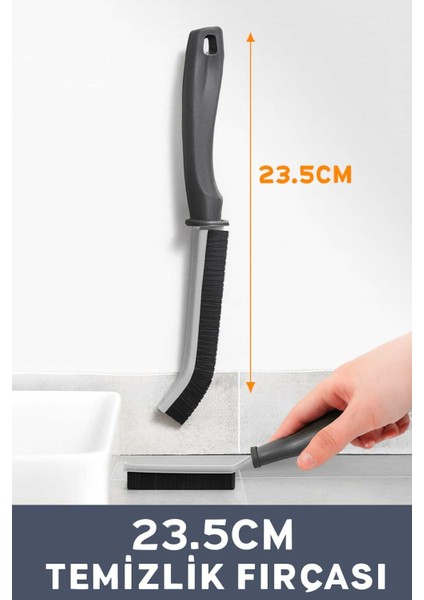 Detaylı Derz Temizlik Fırçası – Mutfak, Banyo, Duşakabin Için Ince Detay Fırçası 23.5cm 2 Adet fiyatları