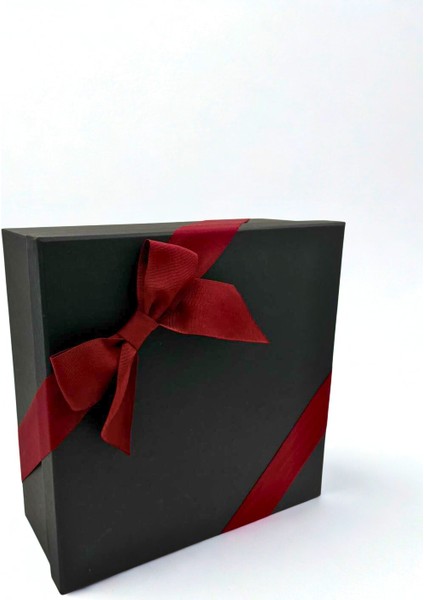 Siyah Hediye Kutusu, Kurdeleli(Büyük Boy) – Lüks Kutu, Takı, Sert Kutu, Yılbaşı, Sevgililer Günü