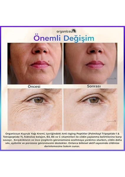 Organicsun Kuyruk Yağı Kremi 3&apos;lü Set | Kırışıklık & Yaşlanma Karşıtı Anti Aging Yüz Bakım Kremi 50ML - Collagen Ilaveli, Nemlendirici Etki modelleri