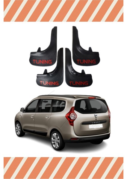 Dacia Lodgy Tüm Kasalar Tunıng Yazılı 4'lü Tozluk Çamurluk Paçalık