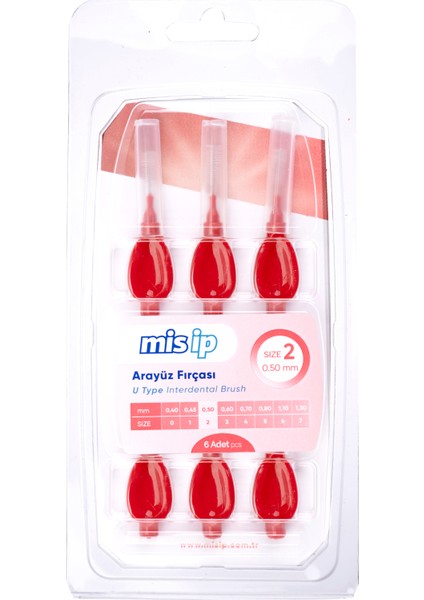 u Tipi Arayüz Fırçası Kırmızı 0,50