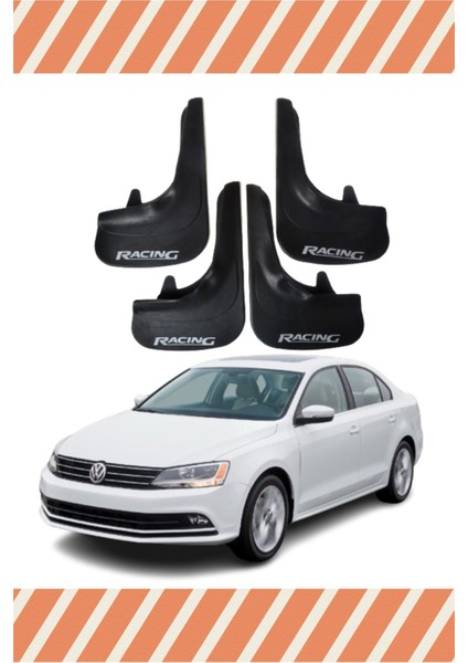 Volswagen Jetta Racing Yazılı 4'lü Tozluk Çamurluk Paçalık