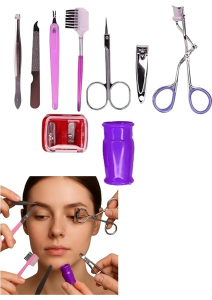 Mta Hıgh-Tech 11 Parça Kaş, Kirpik ve Yüz Bakım Seti – Cımbız, Tırnak Makası, Kirpik Kıvırıcı, Kaş Fırçası, Ustura ve Yardımcı Ekipmanlarla Eksiksiz Güzellik Seti modelleri